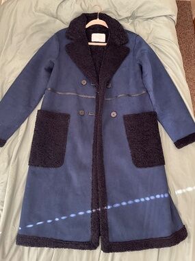 Suede Pea coat Zara (M)